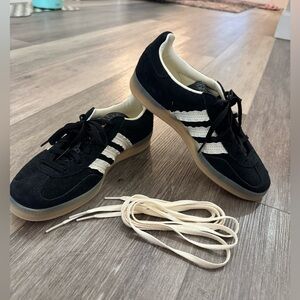 adidas Black and Cream Ruffle Gazelle Sneakers